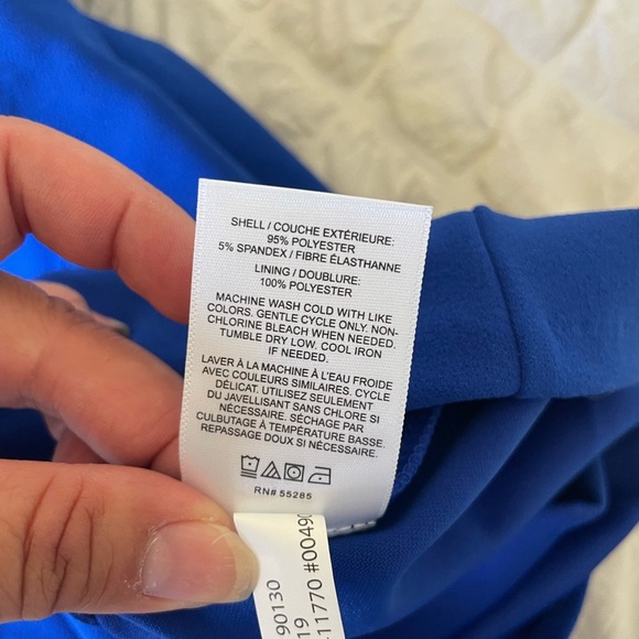 Express Royal Blue Criss Cross back Sleeveless Jumpsuit - Picture 12 of 12